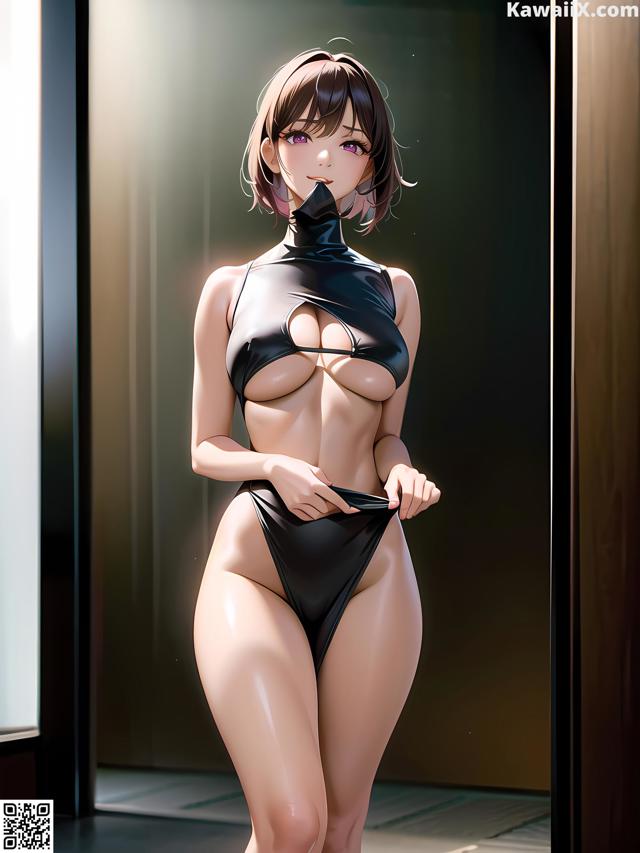 Hentai - 华彩繁花 Set 2 20230602 Part 21 No.74c02f A woman in a black bikini standing in front of a door.